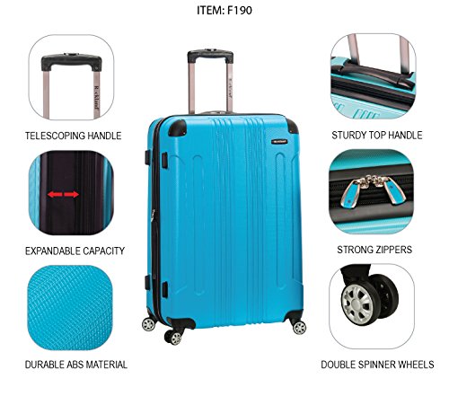 Rockland London Hardside 3 Piece Expandable Spinner Wheel Luggage Set, (20"/24"/28"), Black - color: Black, size: 3 Piece (28"/24"/20")