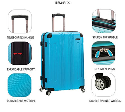 Rockland London Hardside 3 Piece Expandable Spinner Wheel Luggage Set, (20"/24"/28"), Black - color: Black, size: 3 Piece (28"/24"/20")