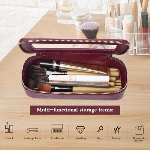 Pinkmik Makeup Brush Case, Burgundy, SLIM - color: B/Burgundy, size: SLIM