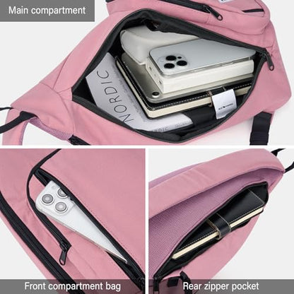Hanke Crossbody Sling Bag, Chest Bag with 11" Tablet Pocket - color: Purple