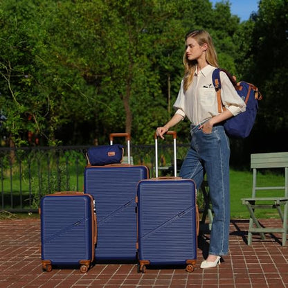 Cosbarn Luggage Sets, Lightweight Durable Hardshell 5 Piece Suitcase set - color: Gray
