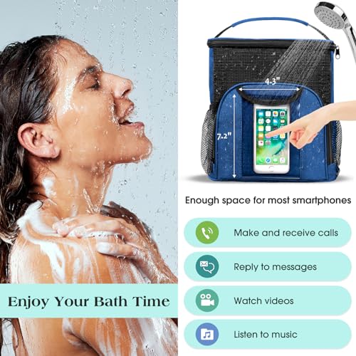 Attmu Mesh Shower Caddy Portable Dorm Room Essentials, Toiletry Tote Bag - color: Blue