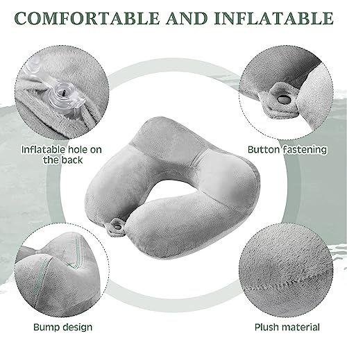 Sintuff 4 Pack Inflatable Neck Pillow for Airplane Travel,Multi Color - color: Multi Color