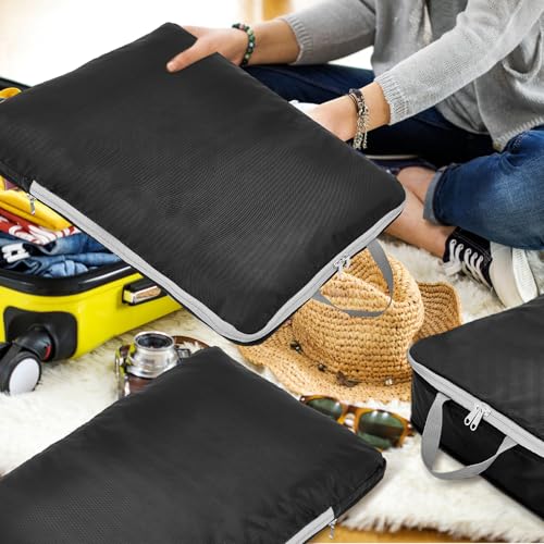 Hosuly 6 Pcs Compression Packing Cubes, 17.3 x 12.6'', Black 01 - color: Black 01