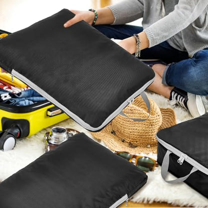 Hosuly 6 Pcs Compression Packing Cubes, 17.3 x 12.6'', Black 01 - color: Black 01