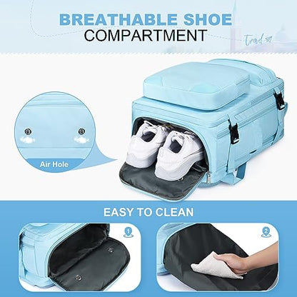 Maelstrom Travel Backpack for Men Women, 15.6" Laptop with Shoe Compartment - color: Blue, size: 15.6 inch with shoe compartment