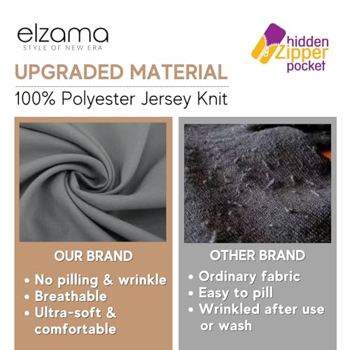 elzama Infinity Loop Solid Color Scarf With Hidden Zipper Pocket For Women - Lightweight Travel Neck Wrap - color: 10-camel
