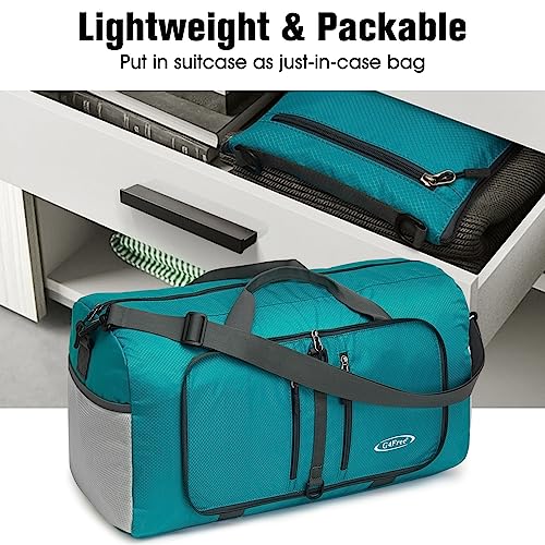 G4Free 40L Foldable Carry-on Travel Duffle Bag Packable Sports Gym Bag - color: Teal Blue