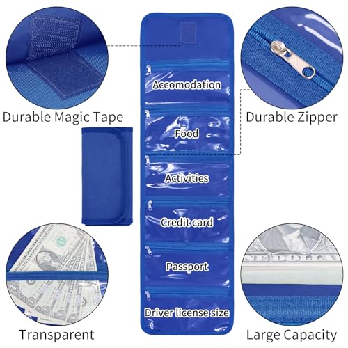 Money Organizer with Zipper,Cash Envelopes Budget Binder - color: Blue