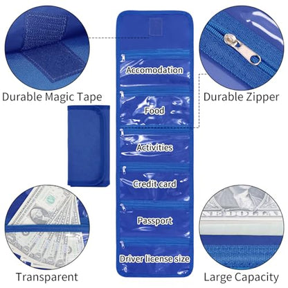 Money Organizer with Zipper,Cash Envelopes Budget Binder - color: Blue