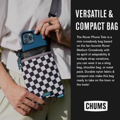 Chums Rover Phone Tote - Crossbody Bag with Adjustable Strap - Tactical Sling Bag for Women & Men w/Multiple Pockets - color: Palm Tree