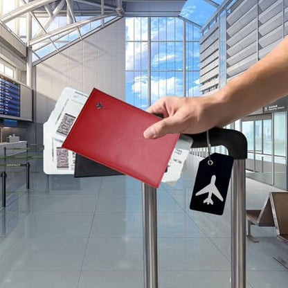 Pilot Wallet Passport Holder: Red Leather Travel Walle - color: Red