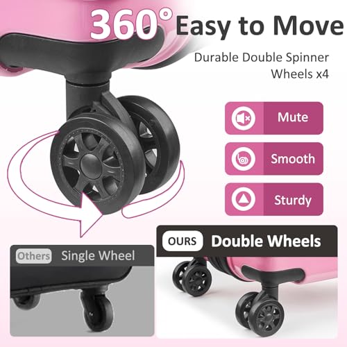 Luggage 2 Piece (20in/24in) Expandable Luggage with Spinner Wheels - color: Midnight Berry, size: 2 Set (20/24In)