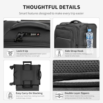 Verage Toledo Carry On Luggage Softside Expandable Suitcase with Spinner Wheel (20-Inch, Black) - color: Black, size: Carry-On 20-Inch