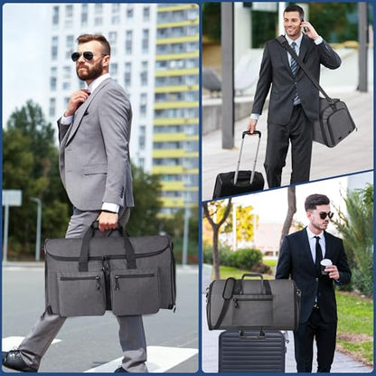 HILOMON 2 in 1 Garment Duffle Bags for Travel Mens Carry-on Duffel Bag - color: Grey