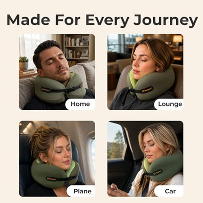 Ergonomic Travel Neck Pillow for Airplanes & Cars, Medium - size: Medium (Neck Size: 12.8"-14.3")