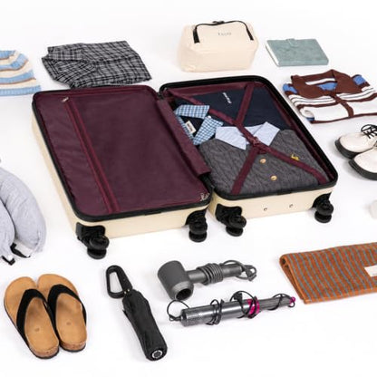 Eeeza Luggage Sets 3 Piece, Carry on Luggage 20in Suitcase Set,Beige - color: Beige, size: 3 Piece (20")