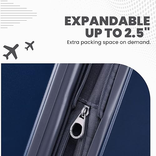 Spyder Carve 25 Inch Medium Expandable Hardside Upright Suitcase, with 360° Spinner Wheels, TSA Approved Lock, Navy - color: Navy, size: Medium Checked