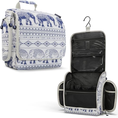 VENTURE 4TH Hanging Travel Toiletry Bag, 17 Compartments - Blue Elephant - color: Blue Elephant