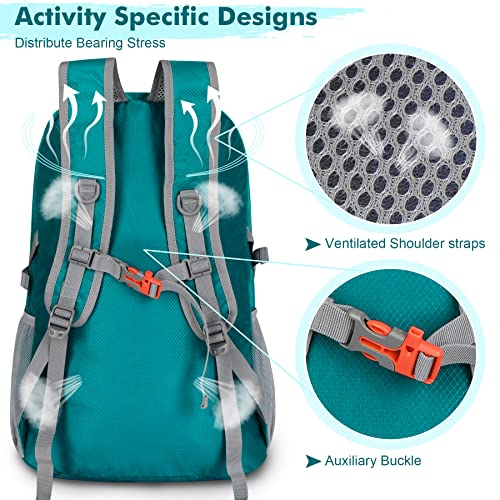 ZOMAKE Lightweight Packable Backpack 30L, Foldable Travel Hiking Daypack - color: C-lake Green, size: 30L