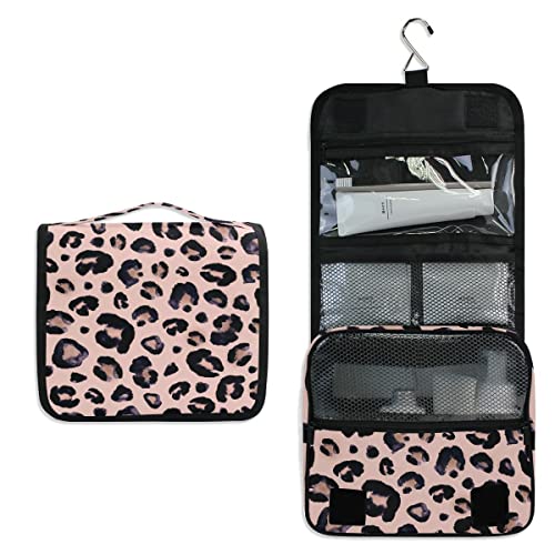 senya Hanging Travel Toiletry Bag Kit Makeup Case Cosmetics Organizer for Men Women (Leopard) - color: Leopard