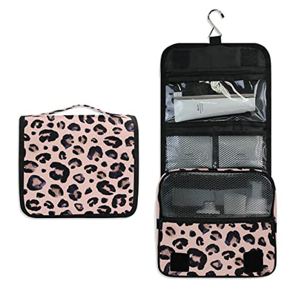 senya Hanging Travel Toiletry Bag Kit Makeup Case Cosmetics Organizer for Men Women (Leopard) - color: Leopard