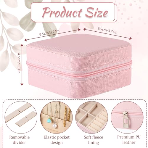SHENLIU 12 Pcs Mini Pink Travel Jewelry Case Bridesmaid Proposal Gift Boxes - color: Pink