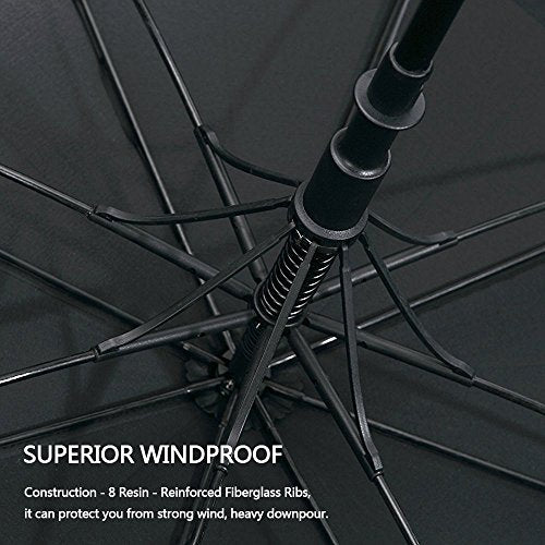 G4Free 47/54/62/68/72 Inch Golf Umbrella Windproof Auto Open Large Umbrella - color: Black, size: 47 inch