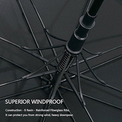 G4Free 47/54/62/68/72 Inch Golf Umbrella Windproof Auto Open Large Umbrella - color: Black, size: 47 inch