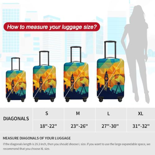 Luggage Covers For Suitcase TSA Approved, Fits 18-32 Inch - color: London Sunset, size: M(23"-26" Suitcase)