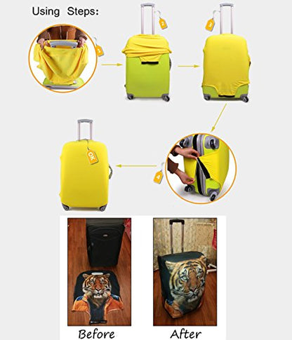 Personalized Luggage Cover Spandex Suitcase Protector Washable Travel Baggage Covers 0-customize - color: 0-customize, size: S(18"-21"cover)