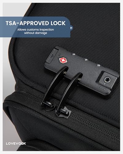 LOVEVOOK 24 Inch Softside Checked Luggage with TSA Lock for Business Trip - color: Black, size: 24 Inch - Checked-Medium