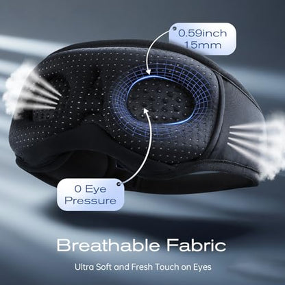 Sleep Mask with Bluetooth Headphones, Sleeping Headphones for Side Sleepers, Wireless Music Eye Mask with Ultra-Thin Stereo Speakers for Men, Women, Tech Gifts, Deep Blue - color: Deep Blue