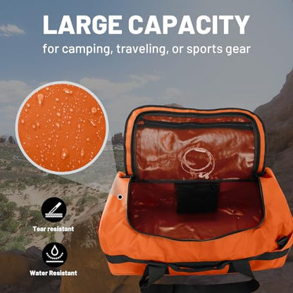 MIER 40L/60L/90L Water Resistant Backpack Duffel, Heavy Duty Duffle Bags - color: Orange, size: 60l
