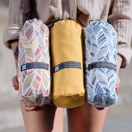 BAY LAUREL Turkish Beach Towel with Travel Bag 39 x 71 Quick Dry Sand Free Lightweight Large Oversized Towels Light - color: Pale Grey