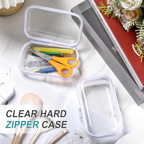 Ceenna 2 Pcs Clear Zipper Case Hard Shell Pouches,2 Mini - size: 2 Mini