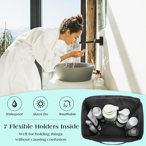 Attmu Mesh Shower Caddy Portable Dorm Room Essentials, Toiletry Tote Bag - color: Peacock green