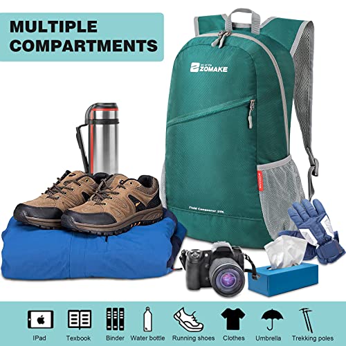 ZOMAKE Lightweight Packable Backpack 20L, Foldable Small Daypack for Hiking - color: Army Green