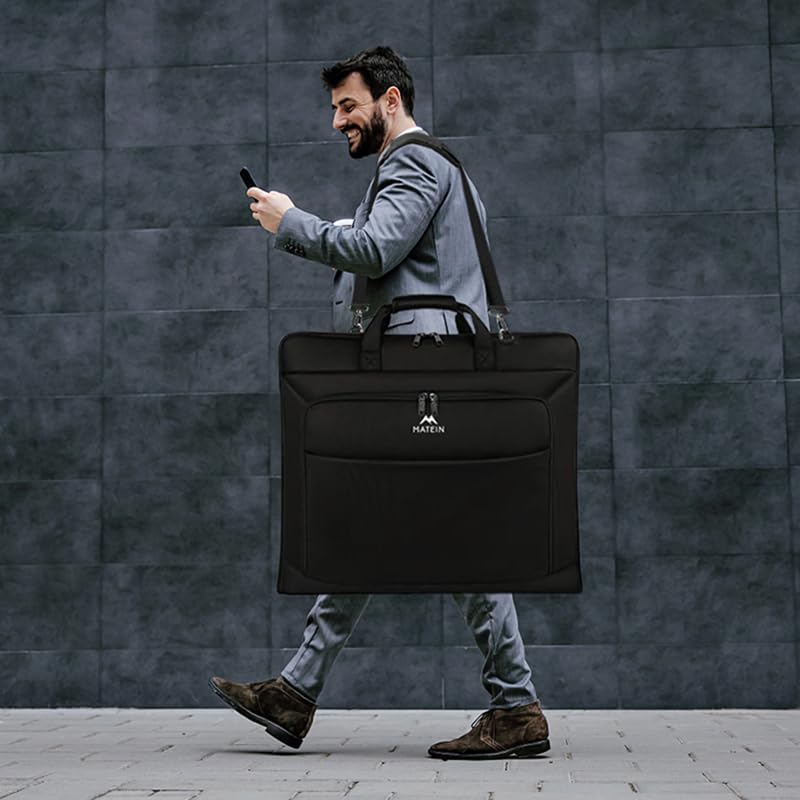 MATEIN Garment Bag for Travel, Large Carry on Garment Bags for Business - color: Black