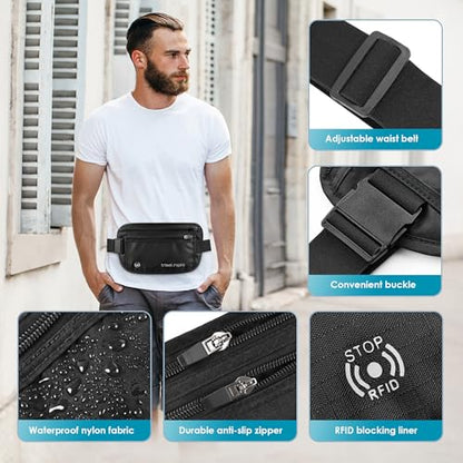 Travel Inspira RFID Hidden Money Belt - color: Big Size, Black