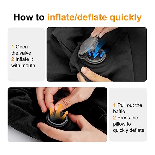 Inflatable Travel Foot Rest Pillow, Small Size（Black, 1 Pack） - color: Black, size: 1 Pack-S