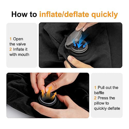Inflatable Travel Foot Rest Pillow, Small Size（Black, 1 Pack） - color: Black, size: 1 Pack-S