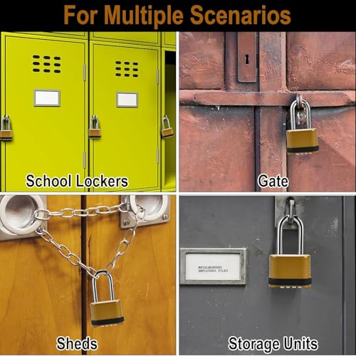 4 Digit Heavy Duty Combination Lock - 105mm Long Shackle (1pcs, Golden) - style: 1pcs Long-Golden