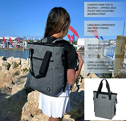 geckobrands 2 in 1 Convertible Tote and Backpack - Versatile and Durable for Travel, Gym, Beach, and Everyday Use - color: Paws