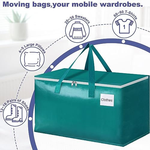 StorageRight Moving Bags, Moving Boxes, 93L 10-Pack Sotrage Totes, Green - color: Green, size: 10 Pack