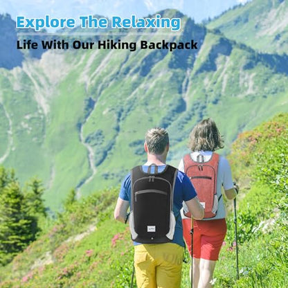 Xgunion Hiking Backpack 10L Lightweight Foldable Daypack (Red) - color: Red