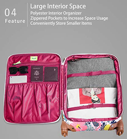 Lily Bloom Luggage Carry On Expandable Design Pattern Suitcase For Woman With Spinner Wheels (Trop Pineapple, 20in) - color: Trop Pineapple