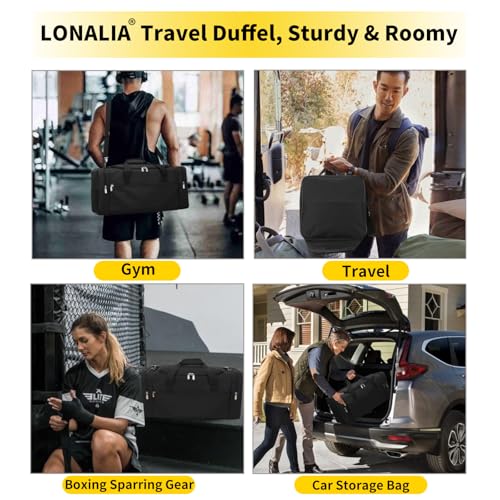 Gym Bag Sport Duffle Bag for Men, 34L / 21 inch, Black - color: Black