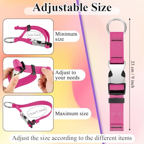 3 Pcs Jacket Gripper Straps for Travel Add a Bag Luggage Strap - color: Purple, Black, Pink