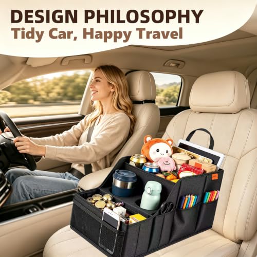 Car Seat Organizer Back Front Captains Seats Storage Travel - color: Black